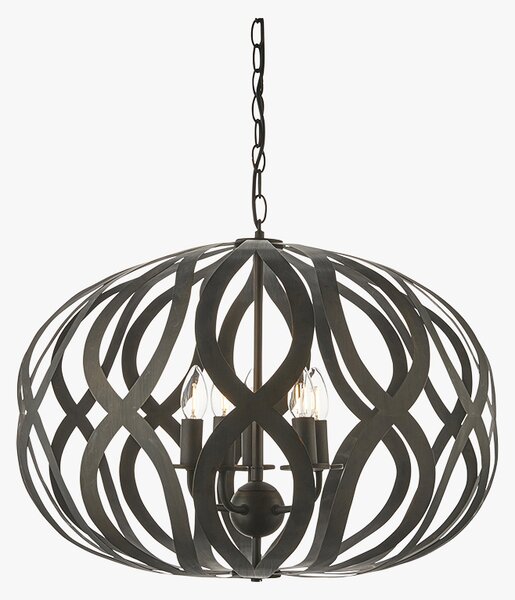 Keelan 5 light pendant in Antique Bronze