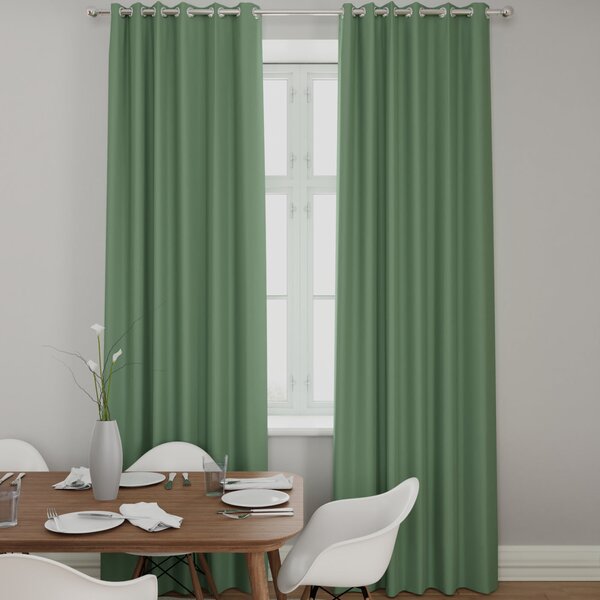 Clarence Velvet Curtains Moss