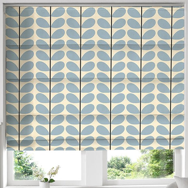 Orla Kiely - Two Colour Stem Roman Blind Powder Blue