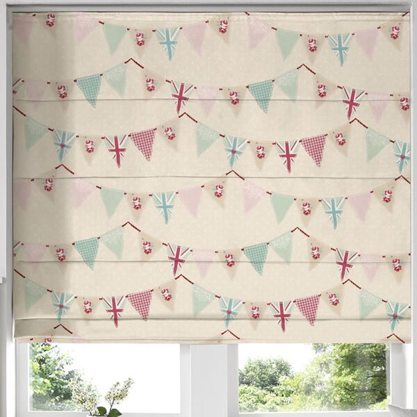 Bunting Roman Blind Pink