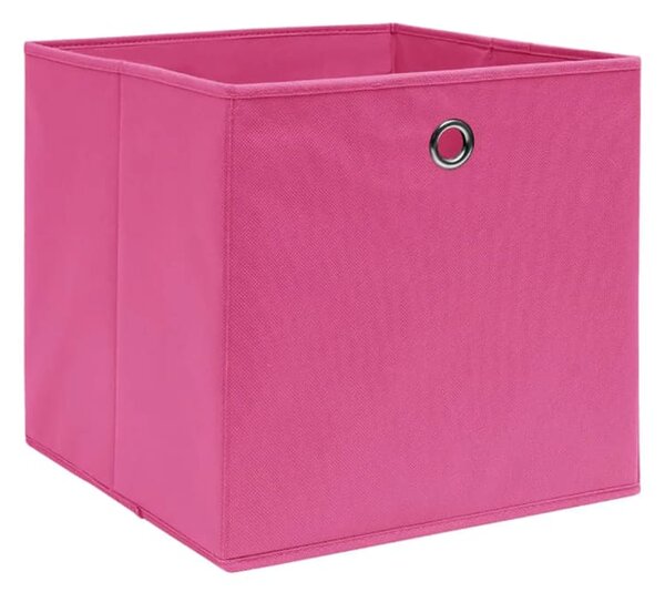 Storage Boxes 4 pcs Non-woven Fabric 28x28x28 cm Pink