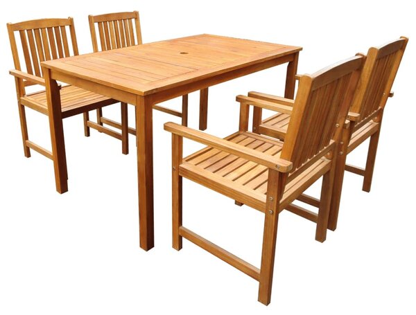 5 Piece Outdoor Dining Set Solid Acacia Wood