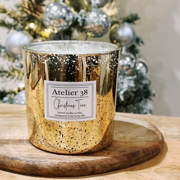 Atelier 38 Christmas Tree Soy Multi Wick Candle Gold