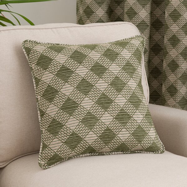 Brody Check Square Cushion Olive