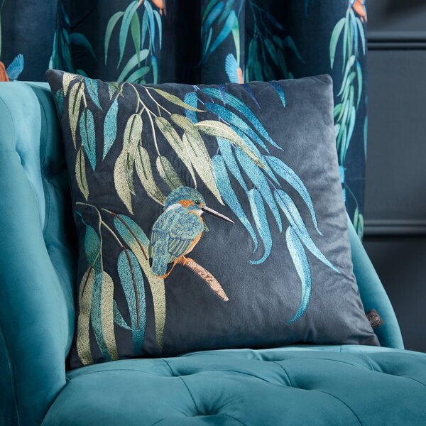 Kingfisher Cushion Teal (Blue)