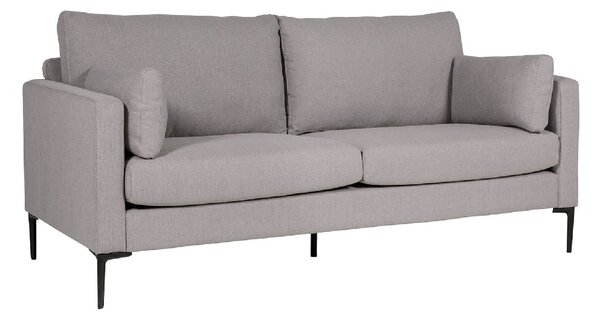 Waleska Fabric 3 Seater Sofa With Black Legs In Greige