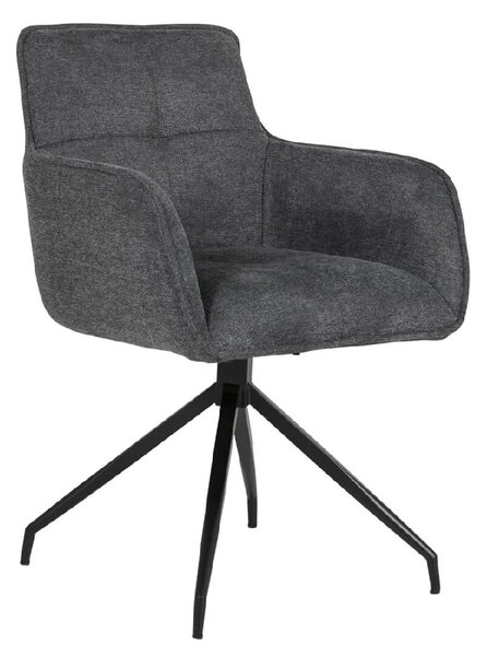 Thornville Fabric Dining Chair With Black Legs In Charcoal