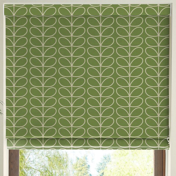 Orla Kiely Linear Stem Made to Measure Roman Blind Chalky Green