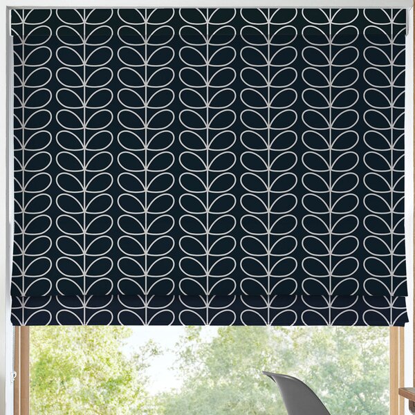 Orla Kiely Linear Stem Made to Measure Roman Blind Navy Whale
