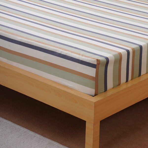 Ackly Bamboo - Harmony Stripe Fitted Sheet, Double