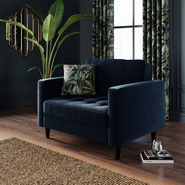 Zoe Velvet Snuggle Sofa Luxe Navy