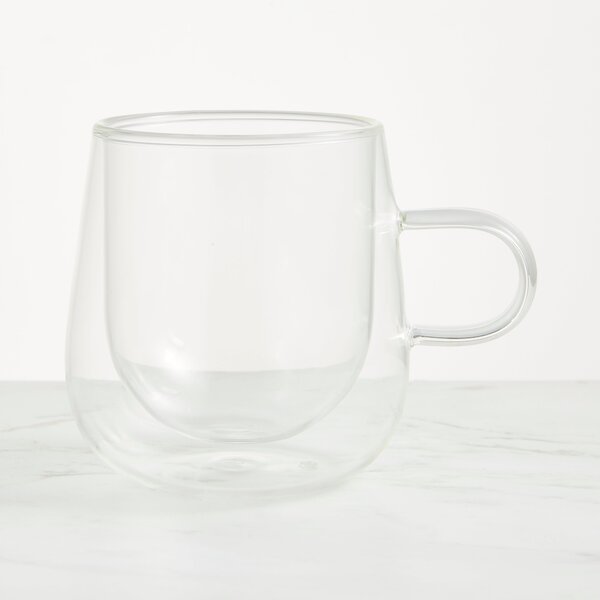 Double Wall 280ml Clear Glass Cup Clear