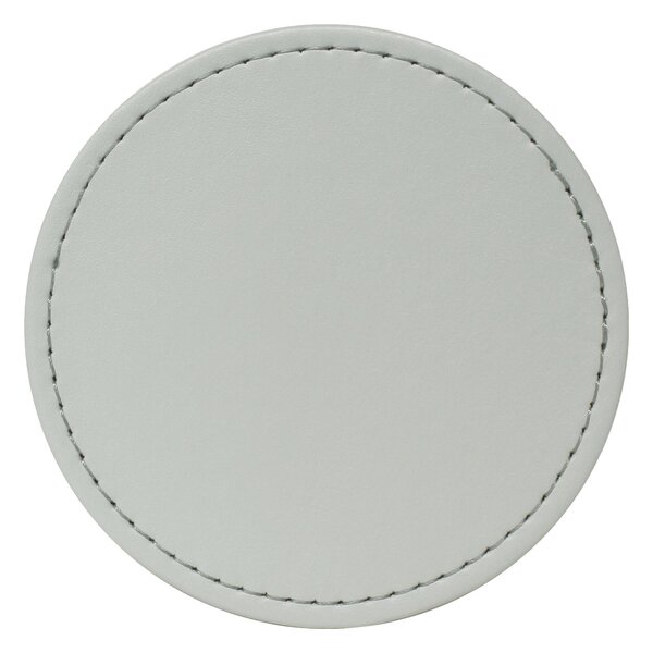 Pack of 4 Reversible Grey Faux Leather Coasters Grey