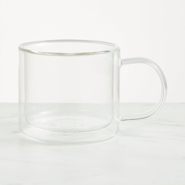 Double Wall Clear Glass Mug Clear