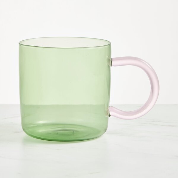 Elements Glass Coffee Mug Green