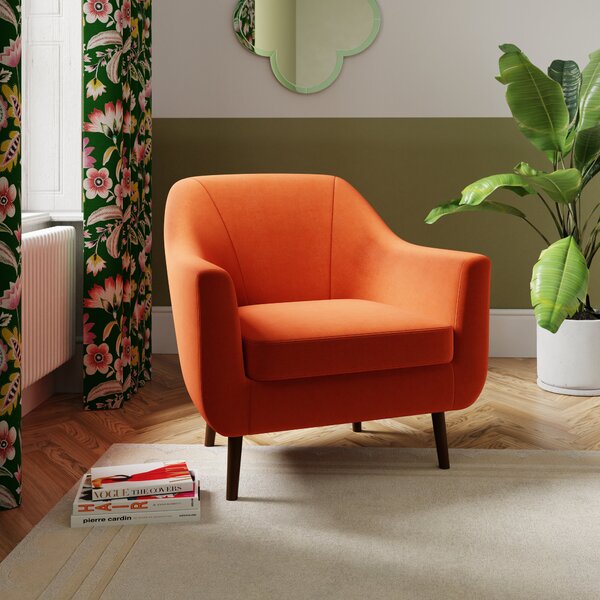 Eddie Tub Armchair, Velvet Ginger