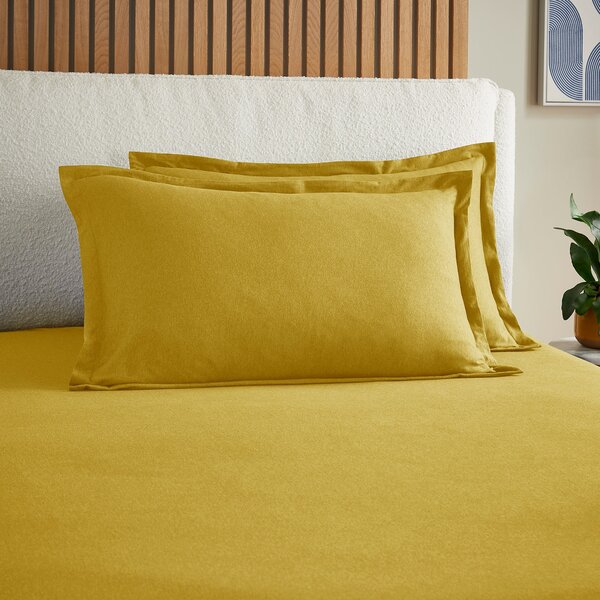 Elements Cotton Jersey Plain Oxford Pillowcase Ochre