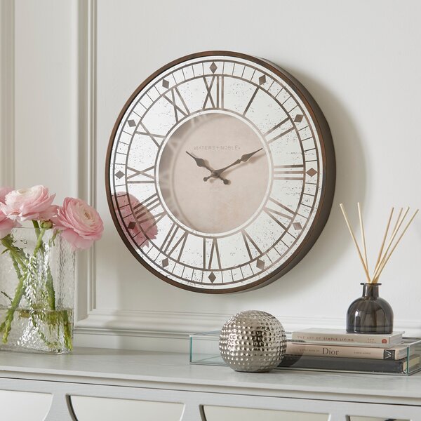 Bates Mirrored Face Wall Clock Natural