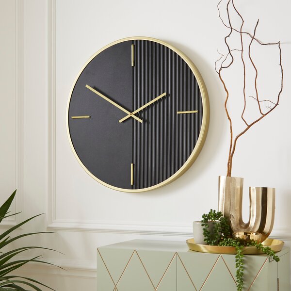 Georgi Ribbed Wall Clock Black