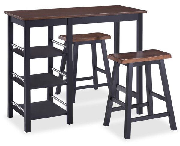 Bar Set 3 Pieces MDF Black