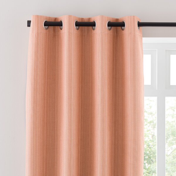 Neptune Textured Clay Blackout Eyelet Curtains Clay