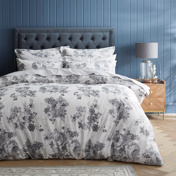 Cassidy Rose Silver Duvet Cover and Pillowcase Set Silver