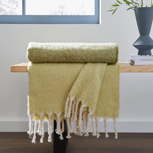 Ombre Mohair Throw 130x180cm Olive (Green)
