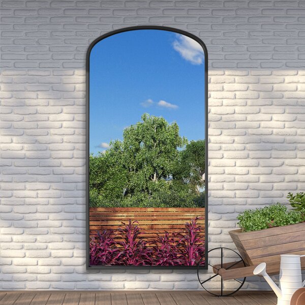 Curva Arched Indoor Outdoor Full Length Wall Mirror Black