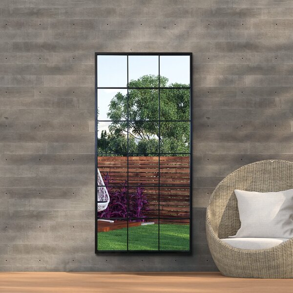 Fenestra Modern Window Indoor Outdoor Full Length Wall Mirror Black