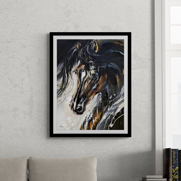 Black Beauty by Anna Cher Framed Print Black and white