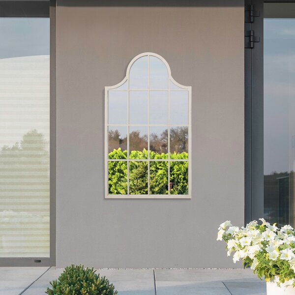 Arcus Window Pane Arched Indoor Outdoor Wall Mirror White