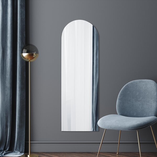 Arcus Frameless Slim Arched Leaner Wall Mirror Clear