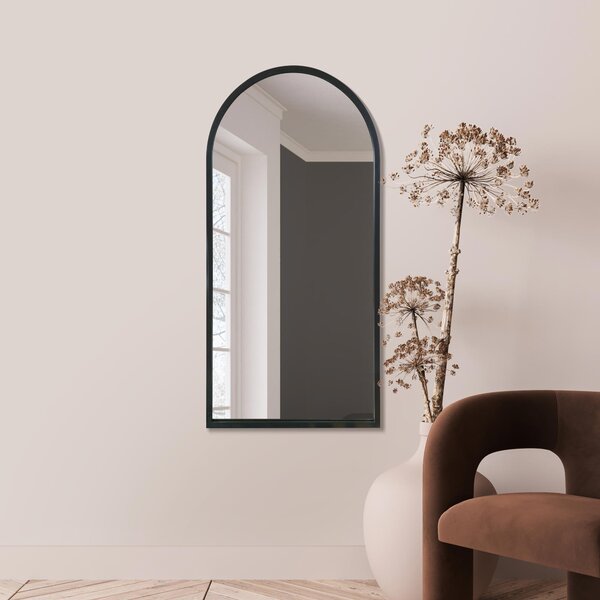 Arcus Framed Arched Wall Mirror Black