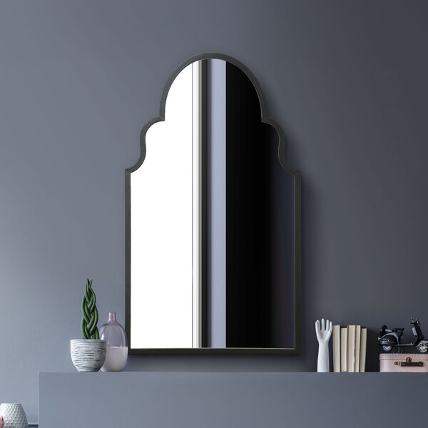 Arcus Crown Arched Wall Mirror Black