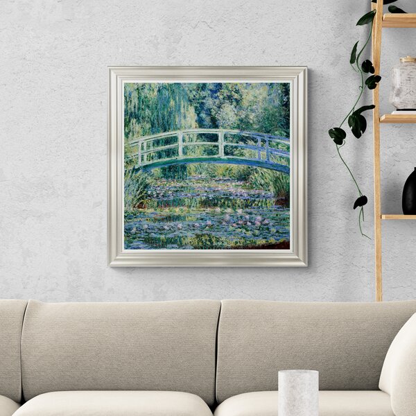 Waterlilies and Japanese Bridge by Monet Framed Print MultiColoured