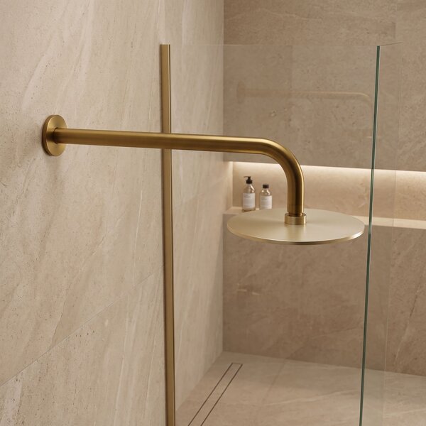 Round shower arm REA JS-9021 40cm Brush gold