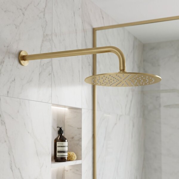 Round shower arm REA JS-9021 40cm Brush gold
