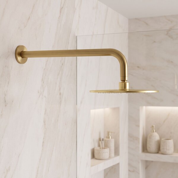 Round shower arm REA JS-9021 40cm Brush gold