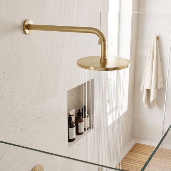 Round shower arm REA JS-9021 40cm Brush gold