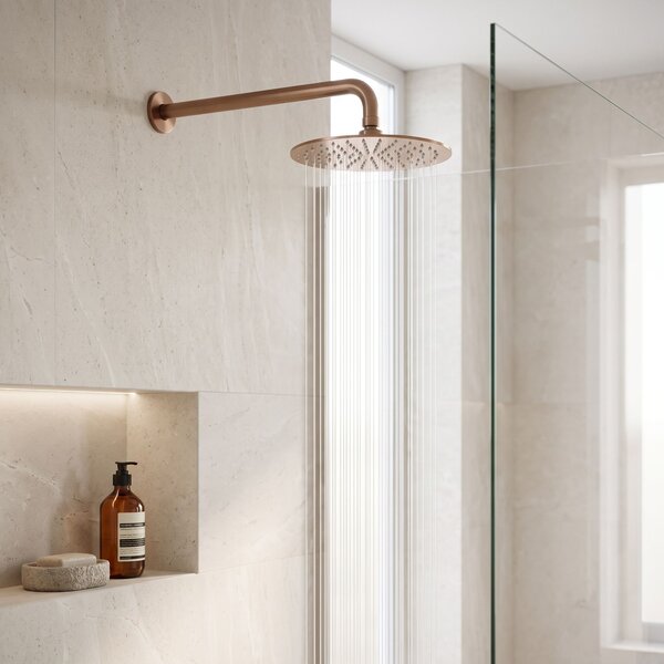Round shower arm REA JS-9021 40cm Brush copper