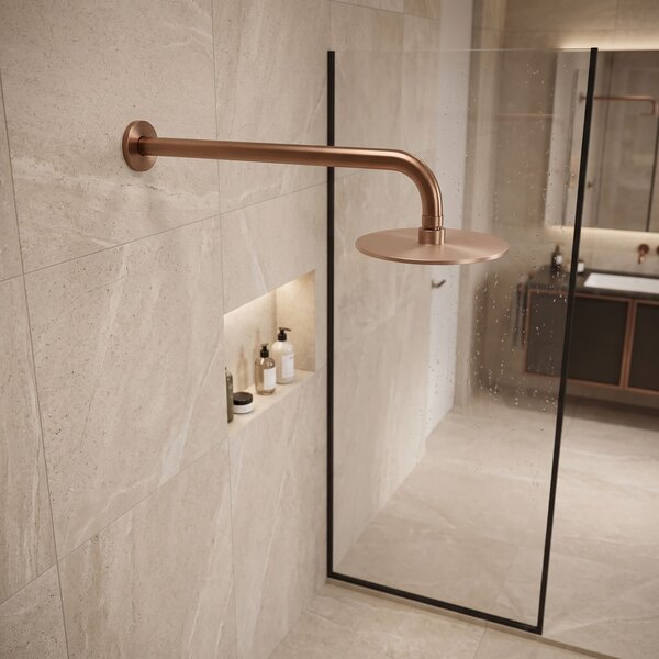 Round shower arm REA JS-9021 40cm Brush copper
