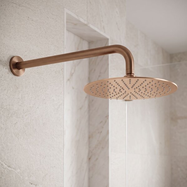 Round shower arm REA JS-9021 40cm Brush copper