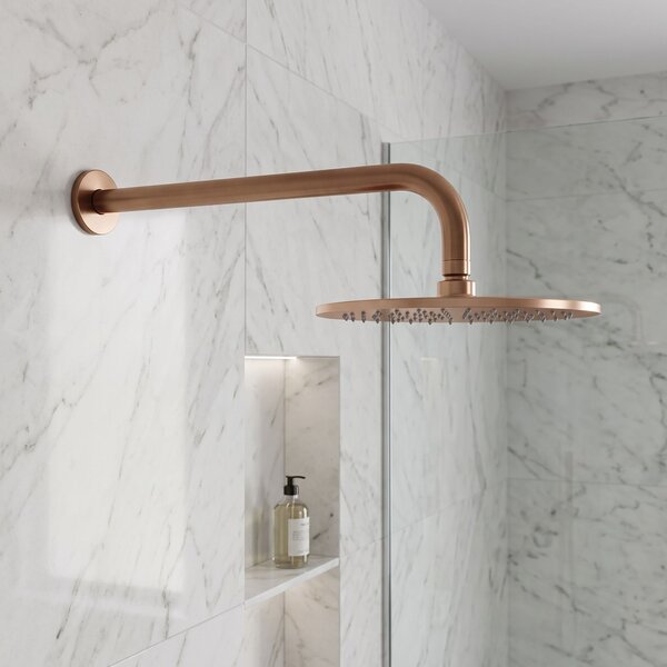 Round shower arm REA JS-9021 40cm Brush copper