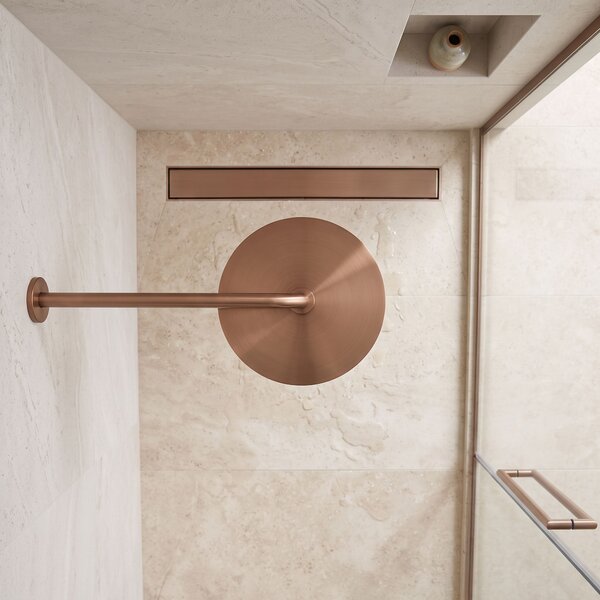 Round shower arm REA JS-9021 40cm Brush copper