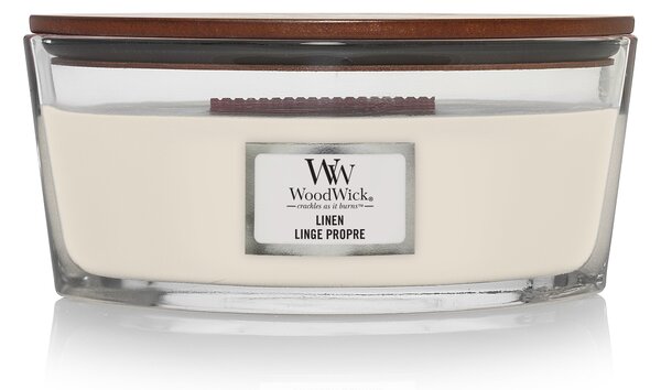Woodwick Linen Ellipse Candle White