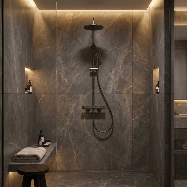 Shower set without spout with thermostat Rea Lungo Titan