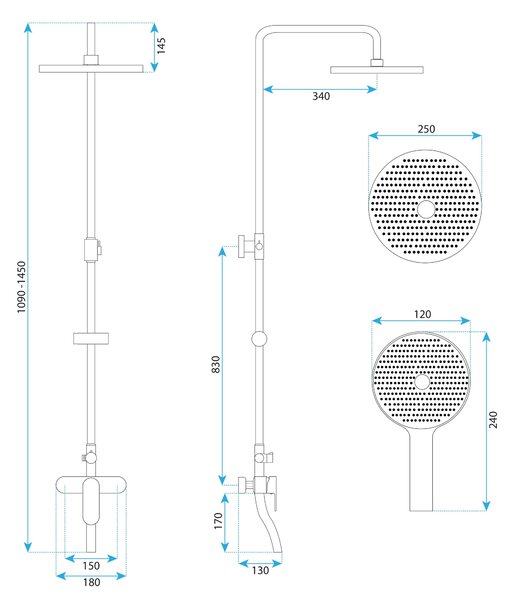 Shower set REA DROP Titan