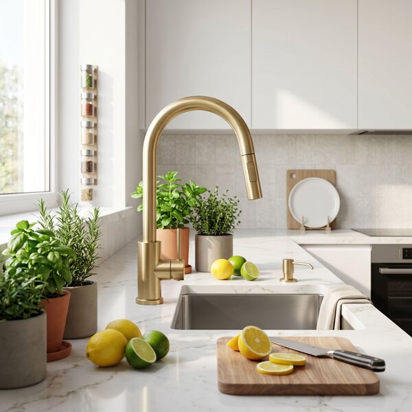 Kitchen faucet Fresh Touch Brush Gold