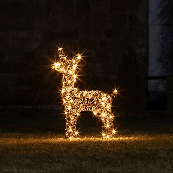 Studley Rattan Fawn Light Up Reindeer