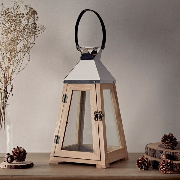 Wooden Trapeze Lantern